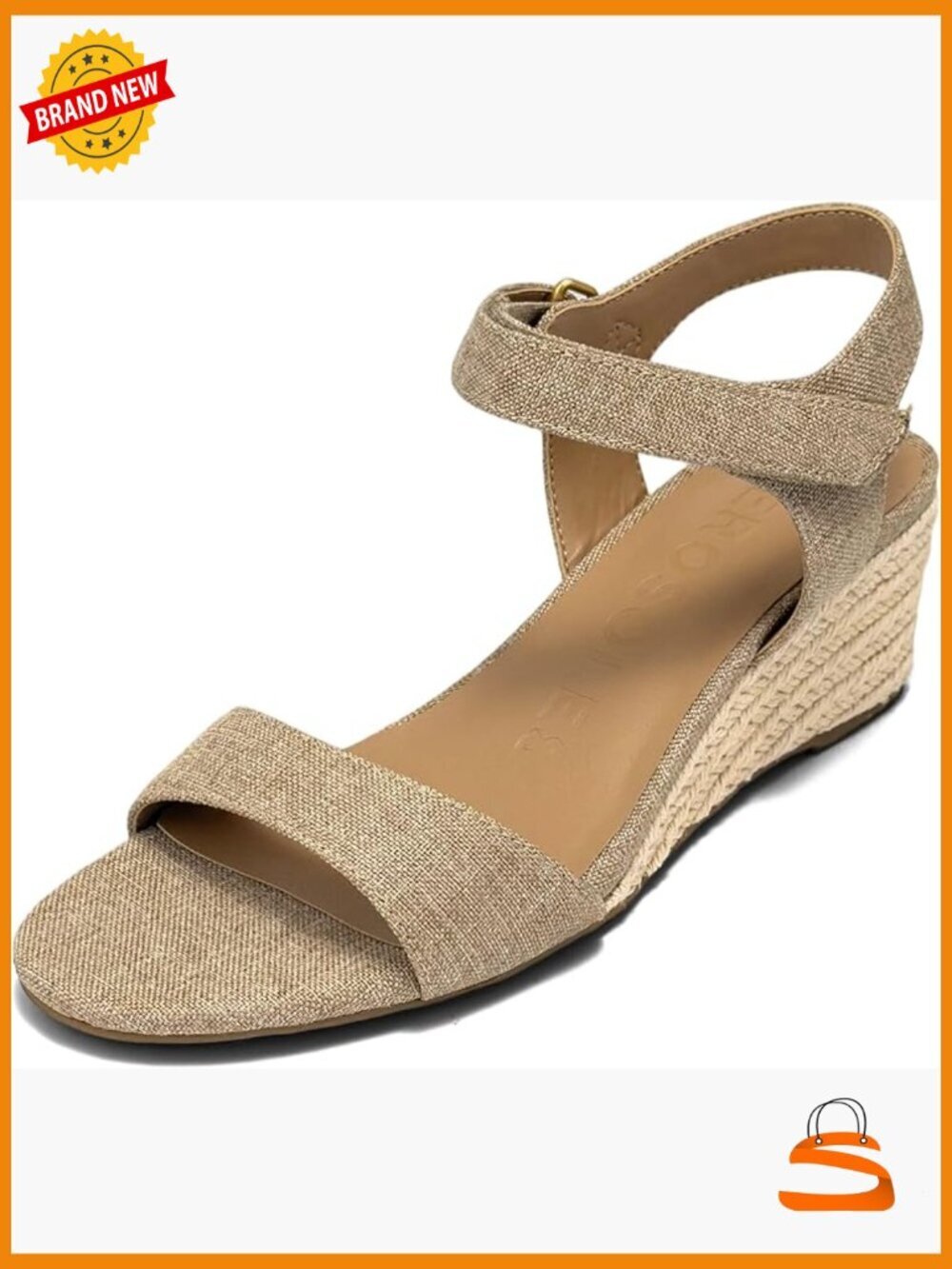 Wedge Sandals with Velcro Strap - OrthoLite Comfort
